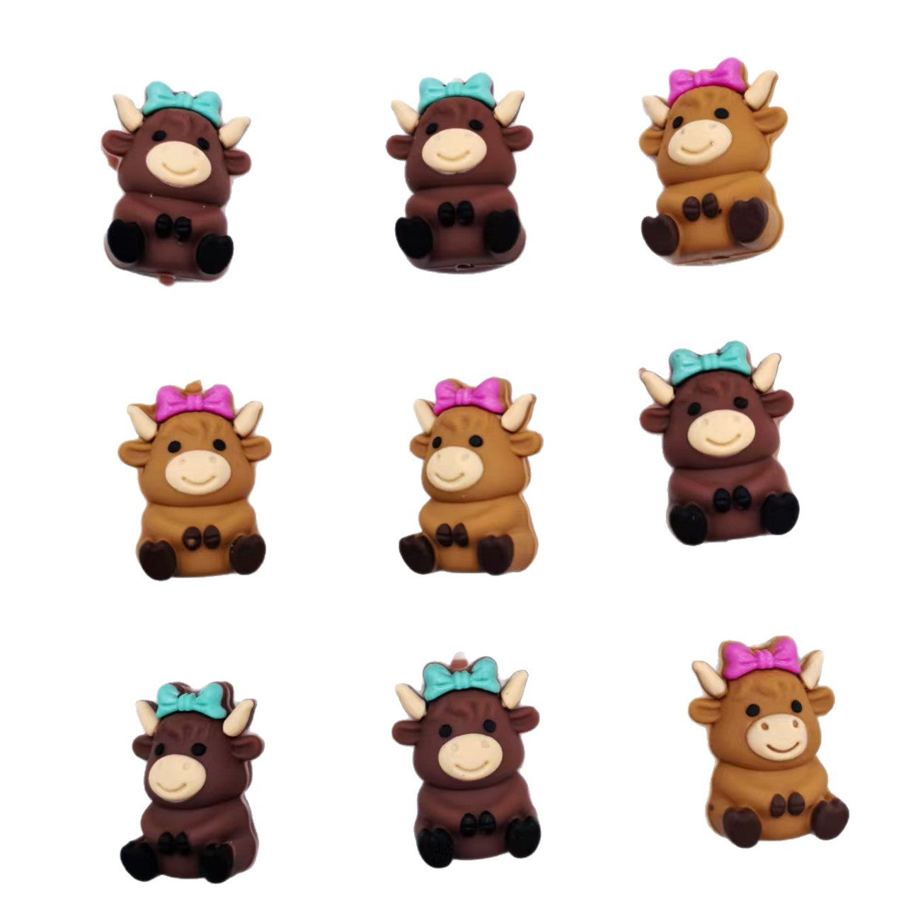 Wholesale cow silicone cartoon beads DIY silicone beads